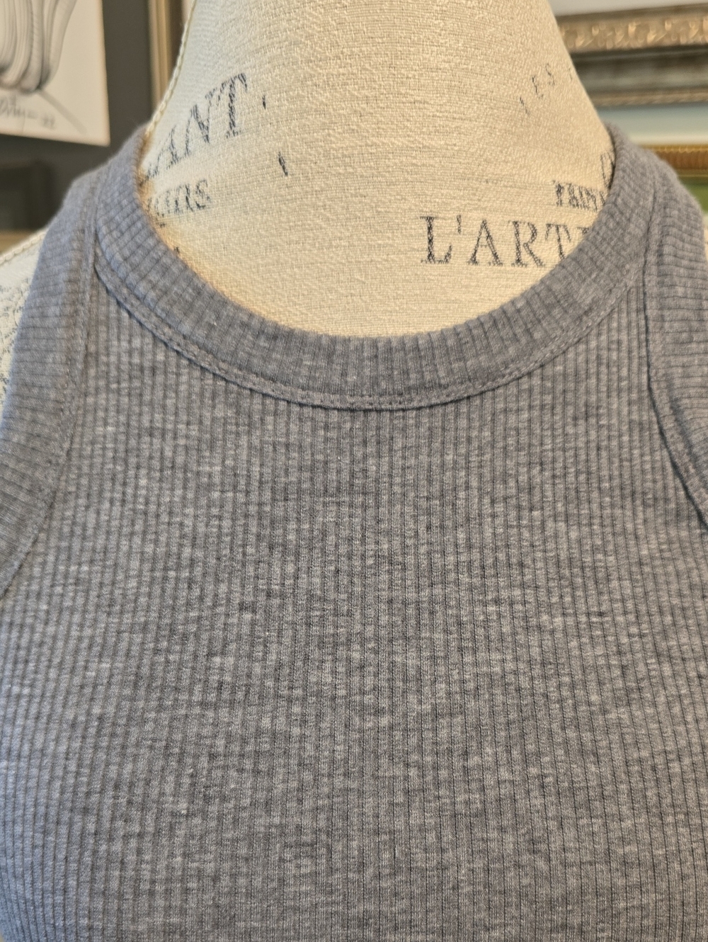 WSLY Gray Ribbed Halter Tank Top - Picture 6 of 6